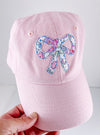 Hat with Fabric Bow Applique