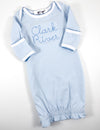 Newborn - Baby Boys Blue Striped Layette Gown - Personalized Newborn Gown