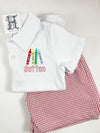 Crayons Embroidery Design on Boys Personalized White Polo Shirt (Shorts Available Upon Request)