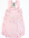 Gift for Baby Girl -  Personalized Pink Ruffled Sunsuit