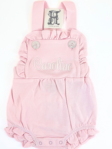Personalized Pink Ruffled Sunsuit
