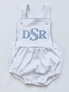 Monogrammed White Baby Boy Bubble