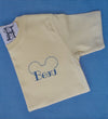 Personalized - Boy's Butter Yellow Shirt - Boathouse Blue Mouse Embroidery Design - Vacation Shirt