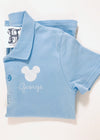 Mouse Embroidery Design on Boy's Personalized Classic Blue Polo Shirt