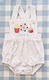 Popcorn - Ferris Wheel - Candied Apple - Personalized Boy's White Bubble - One Piece Outfit