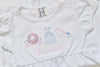 Personalized Girl's White Dress or Shirt with Miss Princess Applique Design