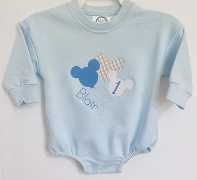 Personalized Birthday Sweatshirt Blue Bubble