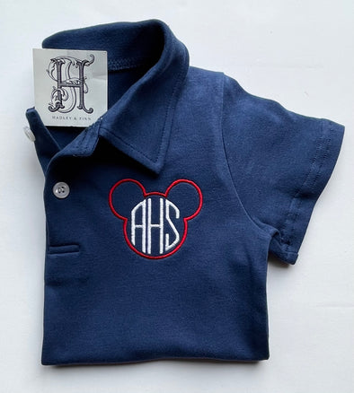 Monogrammed Navy Blue Classic Polo Shirt