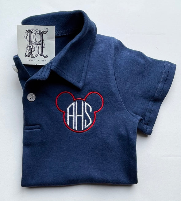 Monogrammed Navy Blue Classic Polo Shirt