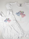 Personalized Girl's White Shirt with Balloons Applique Design