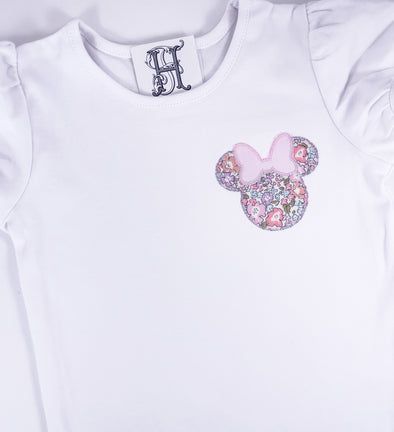 Sample Sale - Girl Mouse Ears on Girls White 3T Short Sleeve Shirt
