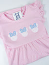 Miss Mouse on Girls Personalized Pink Stripe Dress