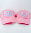 Monogrammed Hat Gingham or Dot Fabric Initial Hat - Children and Adult Sizes