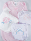 Monogrammed Baby Girl White Diaper Cover