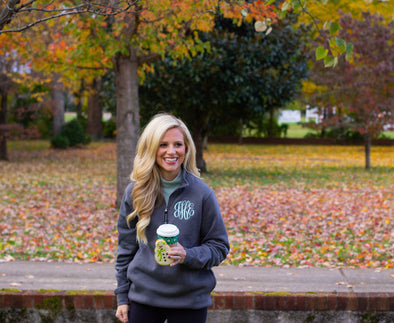 Monogrammed Quarter Zip Sweatshirt