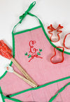 Monogrammed Initial Art Smock/Apron - Christmas Santa or Holly Berry Frame