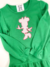 Christmas Boy Mouse Silhouette Red and Green Gingham on Boy's Green Shirt