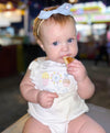 Popcorn - Ferris Wheel - Candied Apple - Personalized Boy's White Bubble - One Piece Outfit