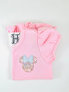 Mouse Ears Applique on Girl's Pink Shirt