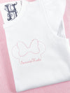 Girl Mouse Outline on Girls Personalized White Shirt