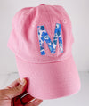 Monogrammed Hats - Children and Adults - Baseball Style Hat - One or Two Monogram Initials - Bitty Dot, Floral, or Gingham Fabric Choices