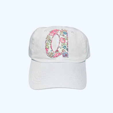 Monogrammed Hat - Children and Adults - Baseball Style Hat - One or Two Monogram Initials - Bitty Dot, Floral, or Gingham Fabric Choices