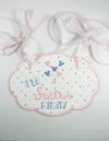 Stroller Tag - Personalized Baby and Toddler Stroller Tag - Blue and Navy Embroidery