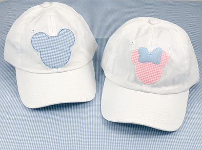 Boy or Girl Mouse on Baseball Style White Hat