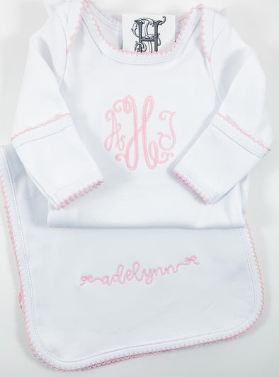 Embroidered / Monogrammed / Personalized 100% Cotton Baby / 
