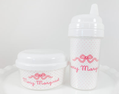 Sippy, Tumbler Drink Cups and Snack Container Personalized