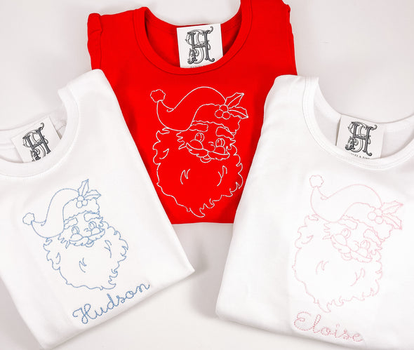 Christmas Santa Shirt for Boy or Girl Personalized with Name