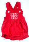 Bubble/Sunsuit - Girls Ruffled Sunsuit - Personalized with Name - Choose a Color