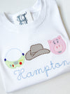Cowboy and Friends on Boys Personalized White Shirt
